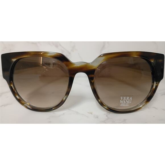 VERA WANG "Zoya" Brown/Black/Cream Womens Sunglasses - NEW - Picture 1 of 7